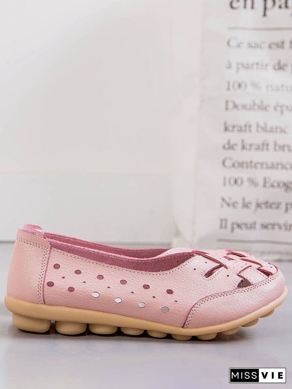 Hollow Leather Soft Sole Shoes