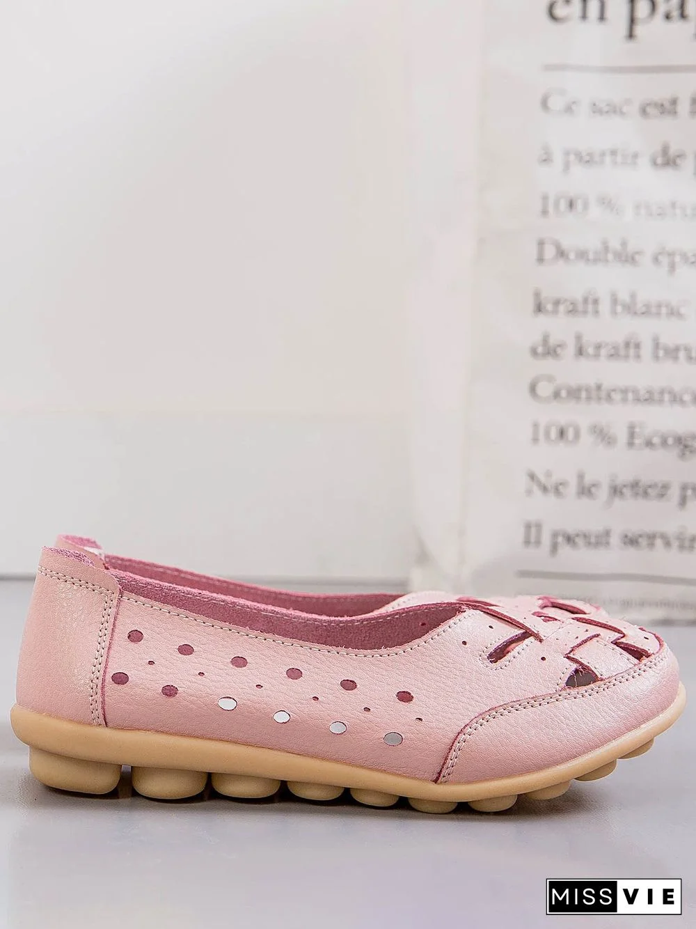 Hollow Leather Soft Sole Shoes