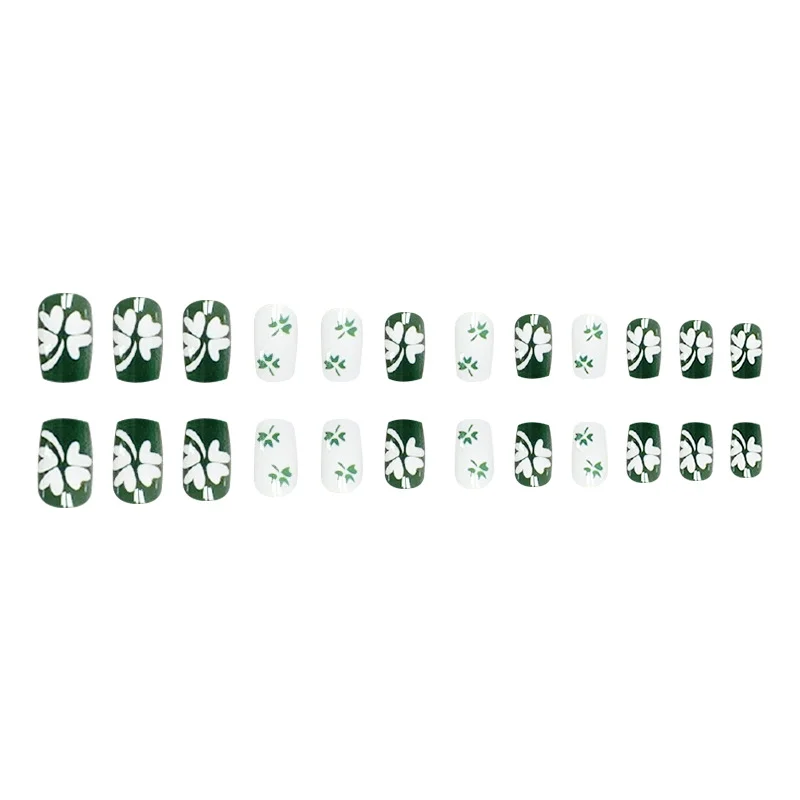 Churchf Nail Nail Square St. Patrick's Day Clover Scrub Finished Lucky Grass Nail Patch