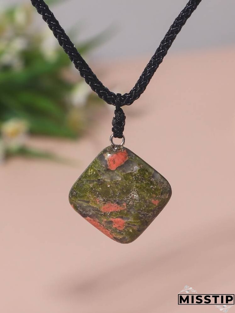 Geometric Stone Charm Necklace