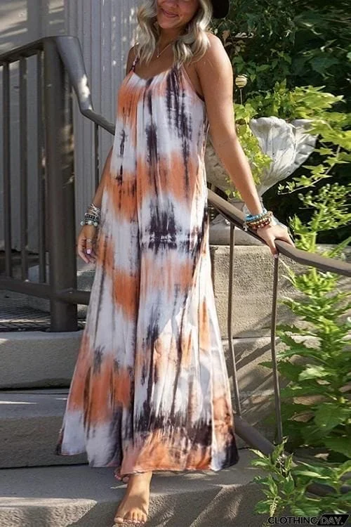 Tie Dye Slip Maxi Dress