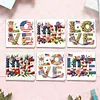 6pcs Diamond Painting Love Independence Day Greeting Card with Envelope for Family Friends Holiday Gift Congratulations