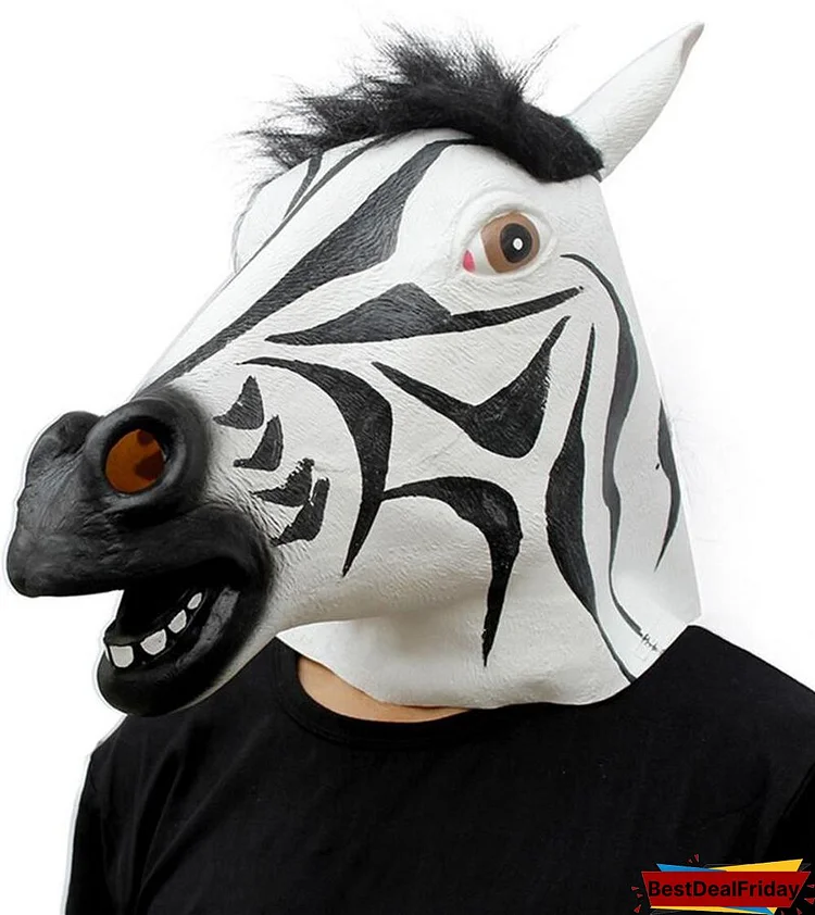 Halloween Zebra Mask Animal Party Full head Mask