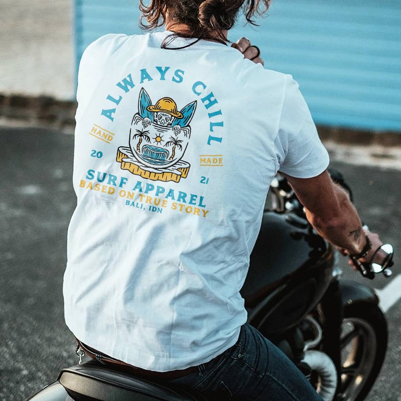 Always chill holiday skull designer t-shirt -  