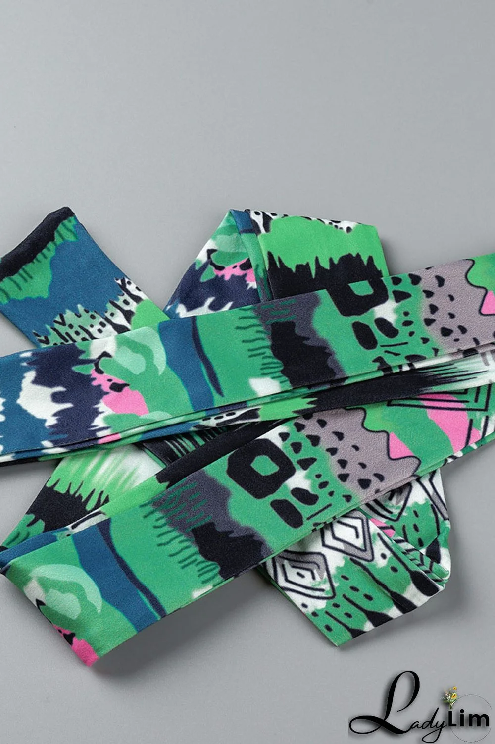 Yellow Casual Print Bandage Patchwork V Neck Long Sleeve Plus Size Dresses