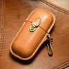 Handmade Leather Glasses Case Hard Shell Retro Men And Women Sunglasses Myopia Glasses Hook Protection Box