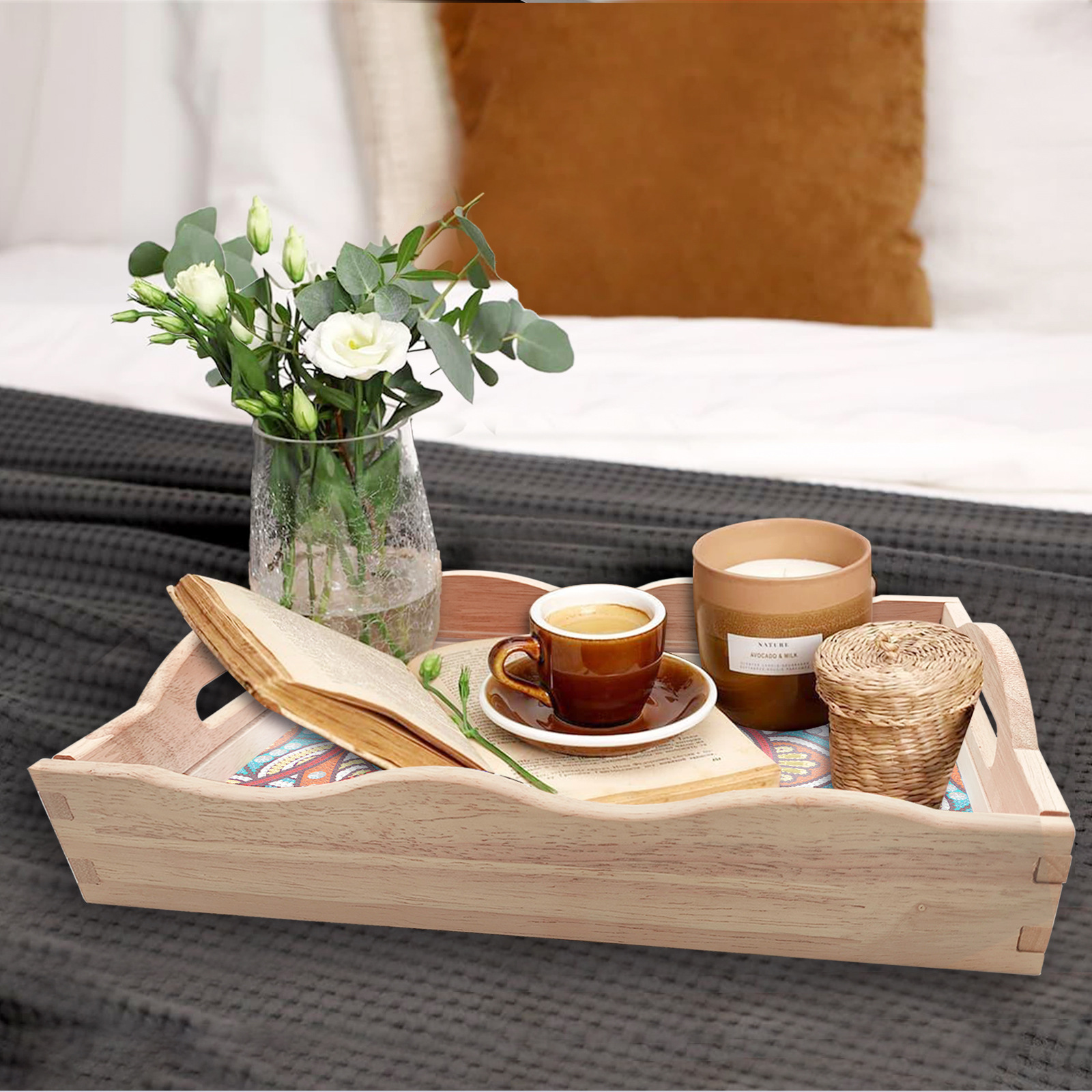 DIY Diamond Creative Cross border New Product Large Size Plate Cross Embroidered Oak Tray Mandala New Style