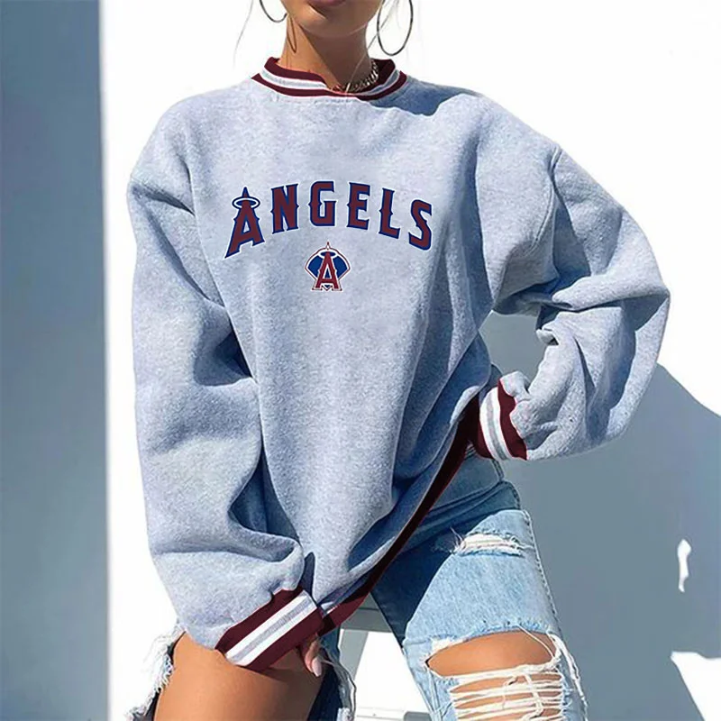 Women's Colorblock Support Los Angeles Angels Baseball Sweatshirt