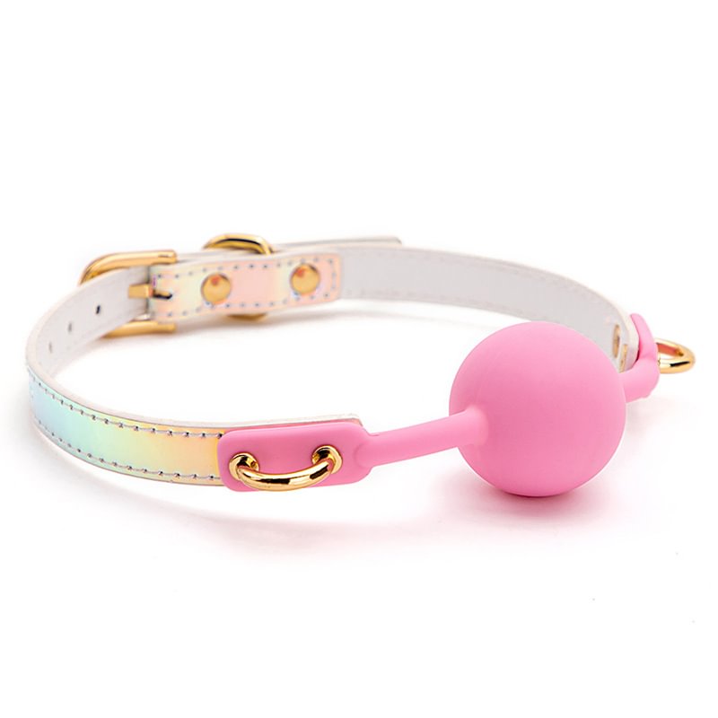 Puppy Love Silicone Gag Ball with Psychedelic Gradient Print Strap  