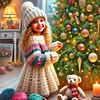 (40*40cm)Christmas Girl - Full Round Drill Diamond Painting