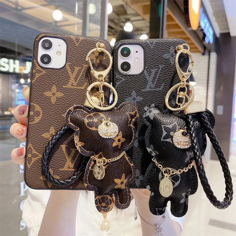 Leather Case with Bear Pendant