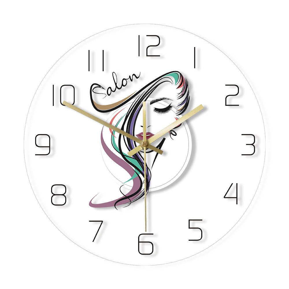 

Hair Salon - Frameless Acrylic Wall Clock, 501 Original