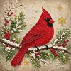 (20x20cm)North American Cardinal Xmas Pearl Painting Art Kits With Inner Frame Pearl Gem Paintings Picture Arts Craft for Adults Beginners Home Wall Decor