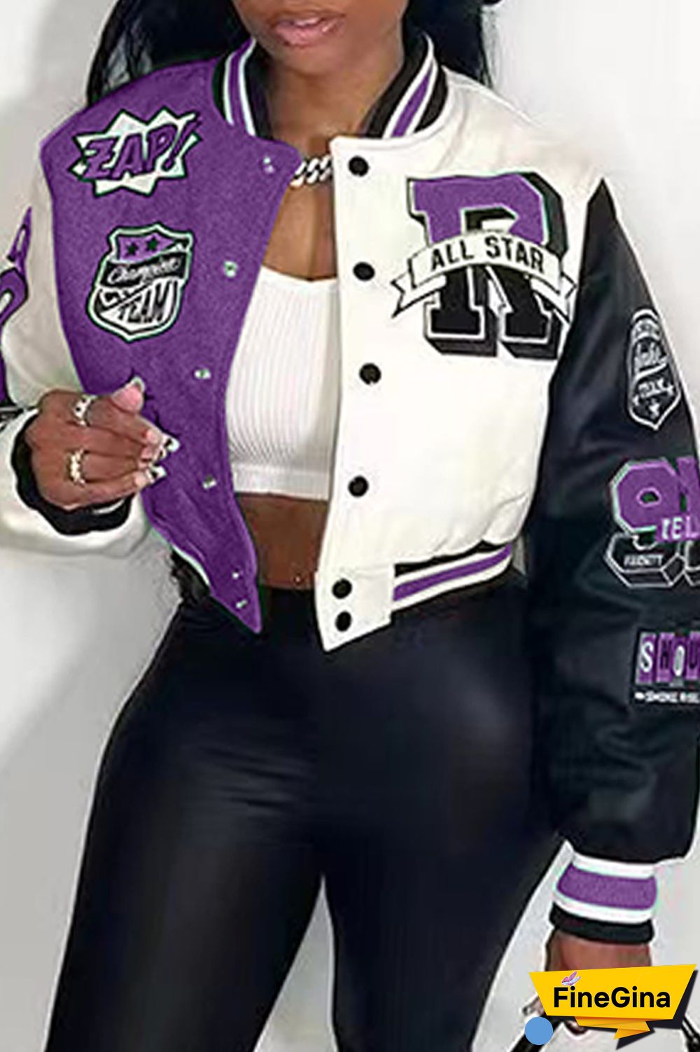 Red Casual Print Patchwork O Neck Outerwear