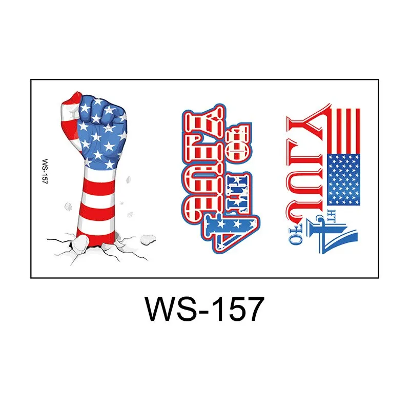 20 Kinds American Flag Tattoos Independence Day Temporary Body Sticker Disposable Waterproof tatouage temporaire