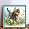 Cat-Partial 11CT Stamped Cross Stitch Bead Embroidery 36*36cm/14.17*14.17in tapestrymarket