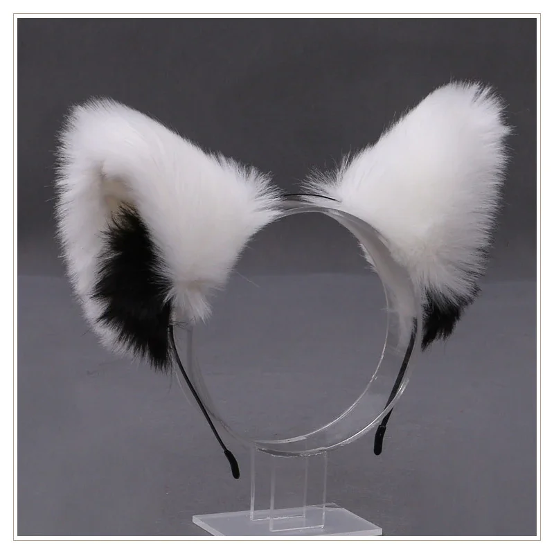 Billionm OJBK Fox Ear Headband Anime Cosplay Beast Ear Wolf Ears Girls Kawaii Handmade Plush Animals Hair Hoop Cute Cat Hair Accessories