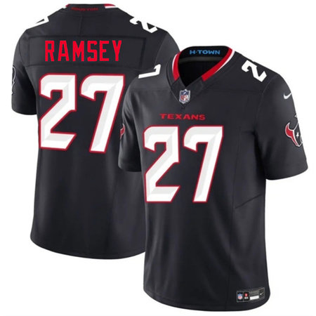 Men's Houston Texans #27 Kamari Ramsey Navy 2026 Draft 2nd Alternate 2026 Vapor F.U.S.E. Limited Stitched Football Jersey
