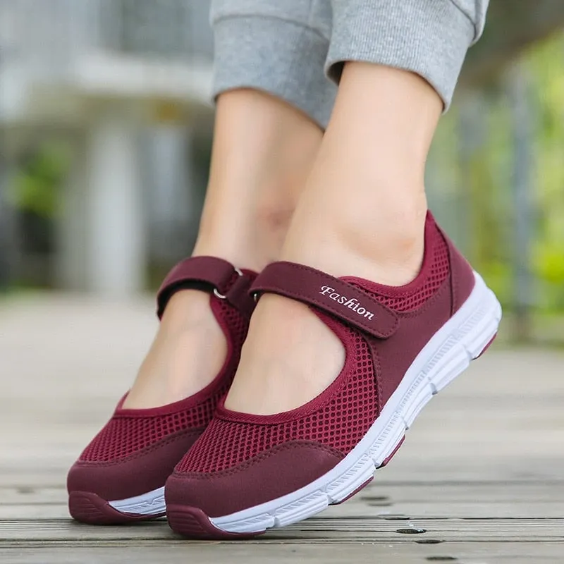 Women's Sneakers Breathable Mesh Walking Ladies Flat Shoes Woman White Sneakers For Women Vulcanize Female Shoes Zapatos Mujer 1226