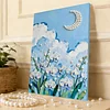 Blumen-Mond-DIY-Perlen-Mal-Kits mit Rahmen 30x40 cm Perlengem&auml;lde Bildkunst Basteln f&uuml;r Erwachsene Anf&auml;nger Geschenk Hausdekoration an der Wand