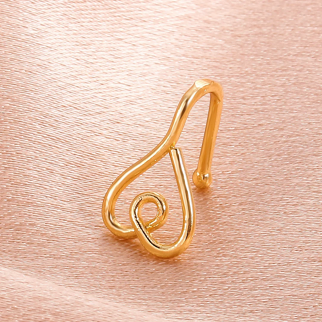 Love Nose Clip Hole-less Gold-Plated False Nose Ring