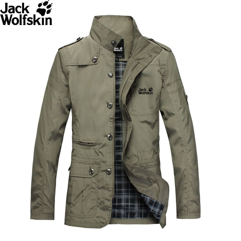męski długi trencz jack wolfskin