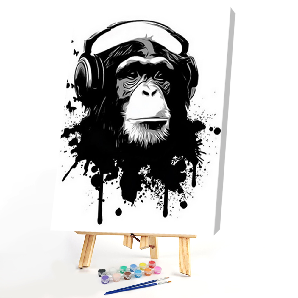 

30*40CM Paint By Numbers-Earphones Monkey, 501 Original