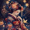 Kimono Woman And Bird-11CT Stamped Cross Stitch 50*50cm/19.69*19.69in