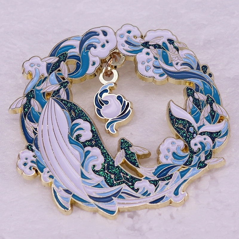 Cute Pin Sea Wave Whale Alloy Unisex Brooches