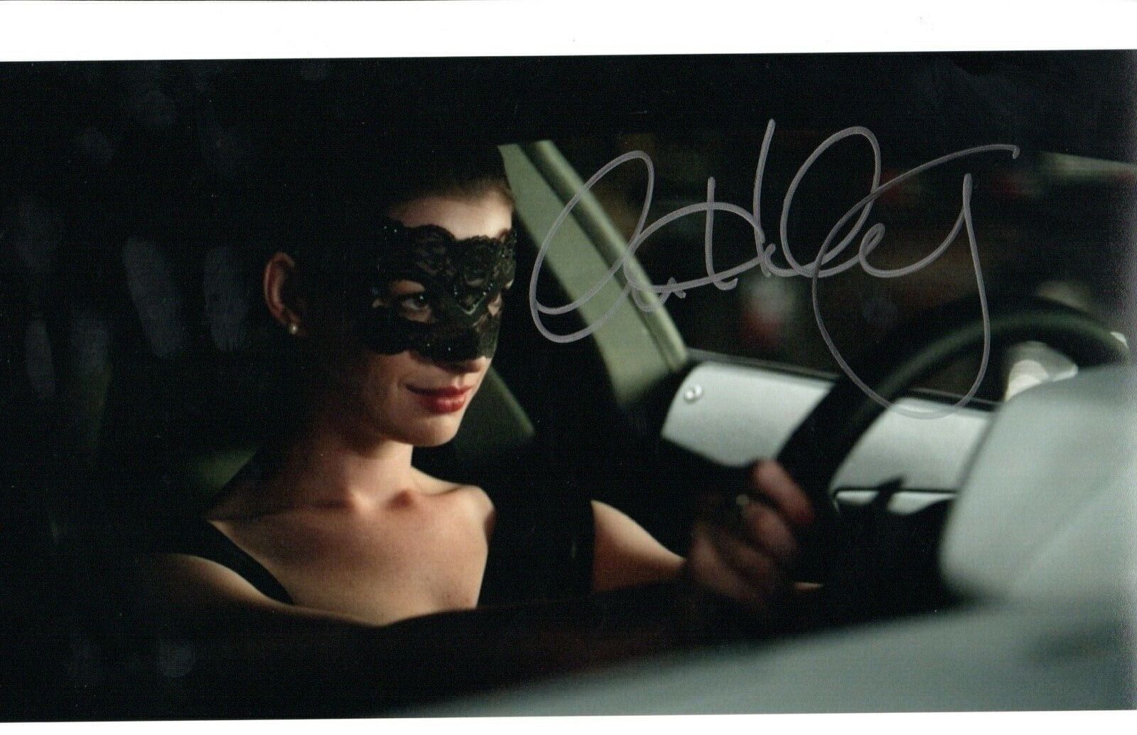 Anne Hathaway Catwoman Signed 12 by 8 inches Genuine Signature Photo Poster painting