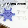 3D-gedruckter sechseckiger Diamant-Malstift mit 5 Ersatzspitzen Diamantmalerkunst-Drill Perlen-Punkt-Stift-Set f&uuml;r erwachsene Anf&auml;nger (blau)