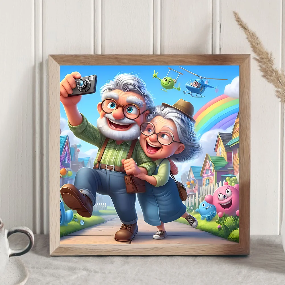 Diamond Painting - Full Round Drill - Old Couple(Canvas|30*30cm)