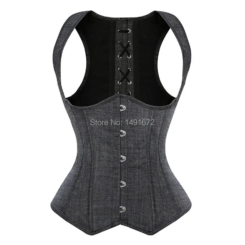 Billionm Sapubonva bustier corset vest top underbust corset straps waist cincher sexy corsets for women party gray clothing costume 6xl