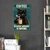 Coffee Black Cat - Vintage Metal Signs(8*12Inch)  - Cat