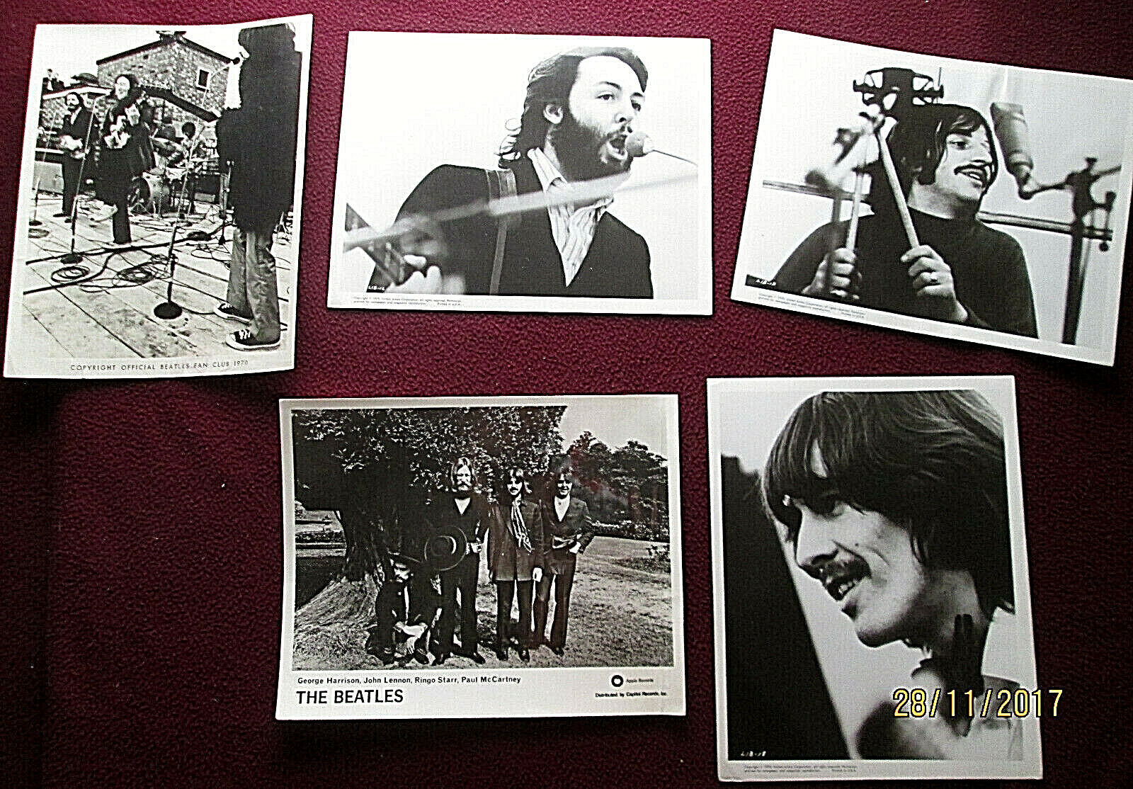 THE BEATLES : (LET IT BE) ORIGINAL VINTAGE Photo Poster painting LOT *