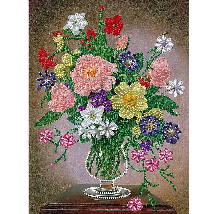 Partial Drills Special-shaped Drill Diamond Painting -Vase Bouquet - 30*40cm