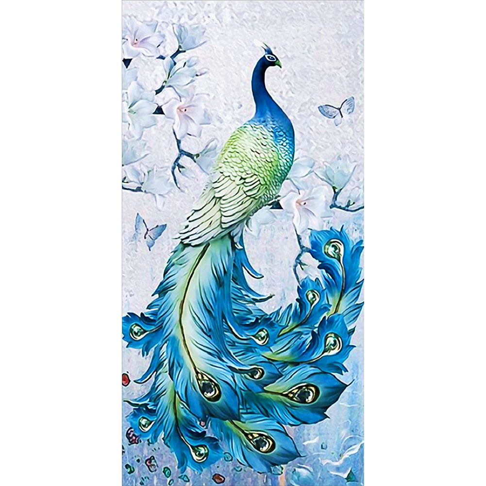 

45*85CM - Round Drill Diamond Painting - Peacock, 501 Original