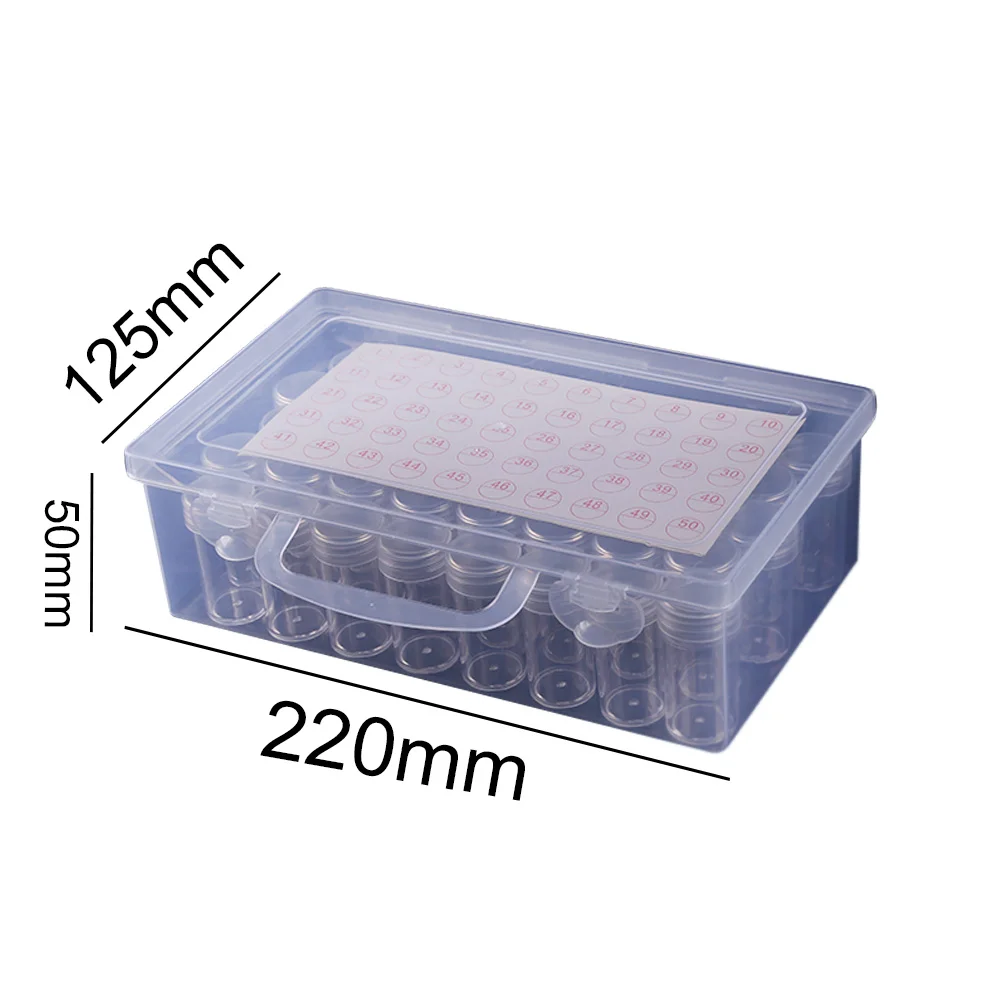 Diamond Painting Box Transparent Plastic Rhinestone Storage Case (64 Grids)