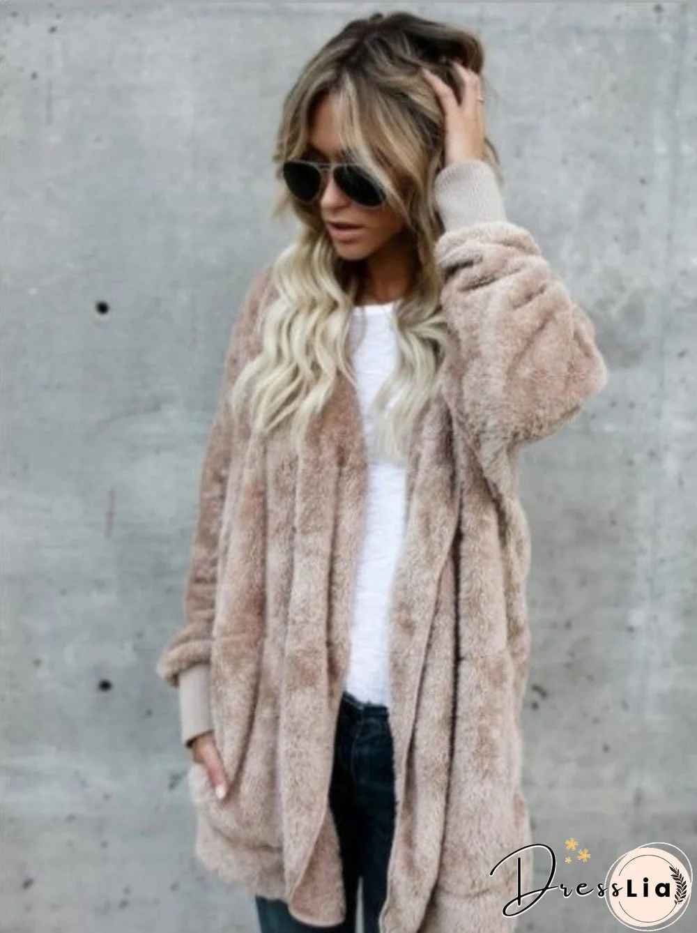 Autumn And Winter Hoodies Women Wool Warm Cotton Coat Sweatshirt Mid-length Double-sided Anti-fur Coat