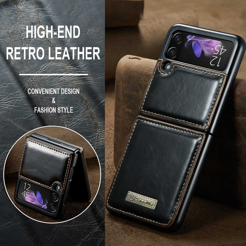 Luxury Genuine Leather Flip Case For Samsung Z Flip3 5G