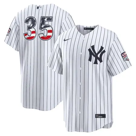 Youth New York Yankees #35 Cody Bellinger Nike White USA 250 Fourth of July Home Stadium Jersey