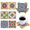 6pcs/set Diamond Painting Acrylic Square Coaster Water Cup Pad for Room Decoration