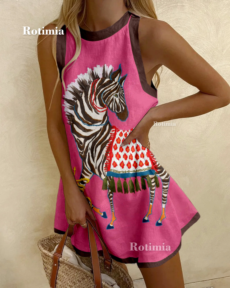 Stylish Zebra Print Mini Dress
