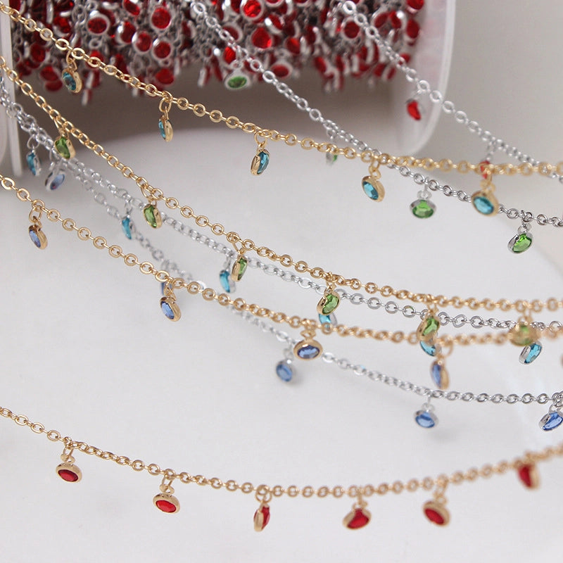 1 Piece 1m Copper Solid Color Chain