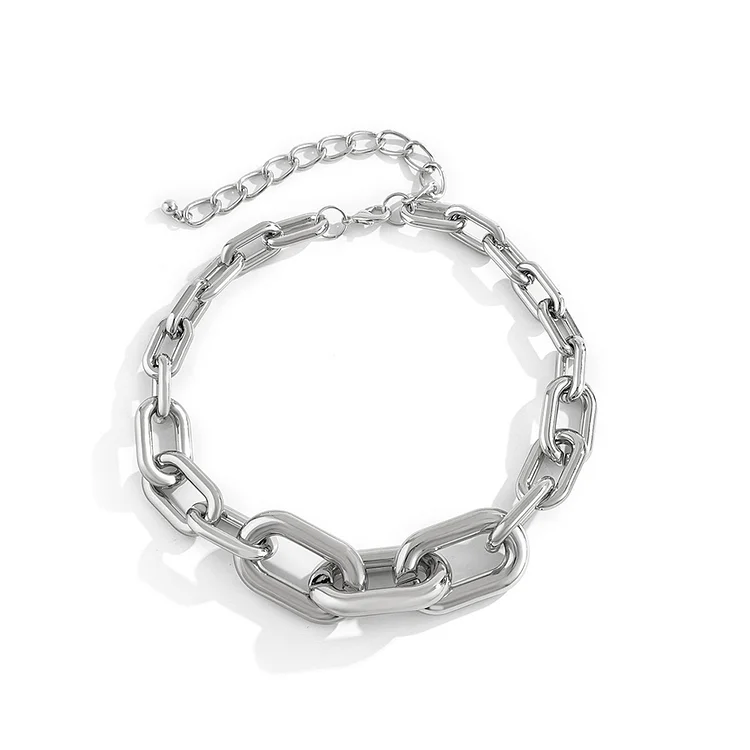 Commute Plating Cross Buckle Thick Chain Geometric Necklaces