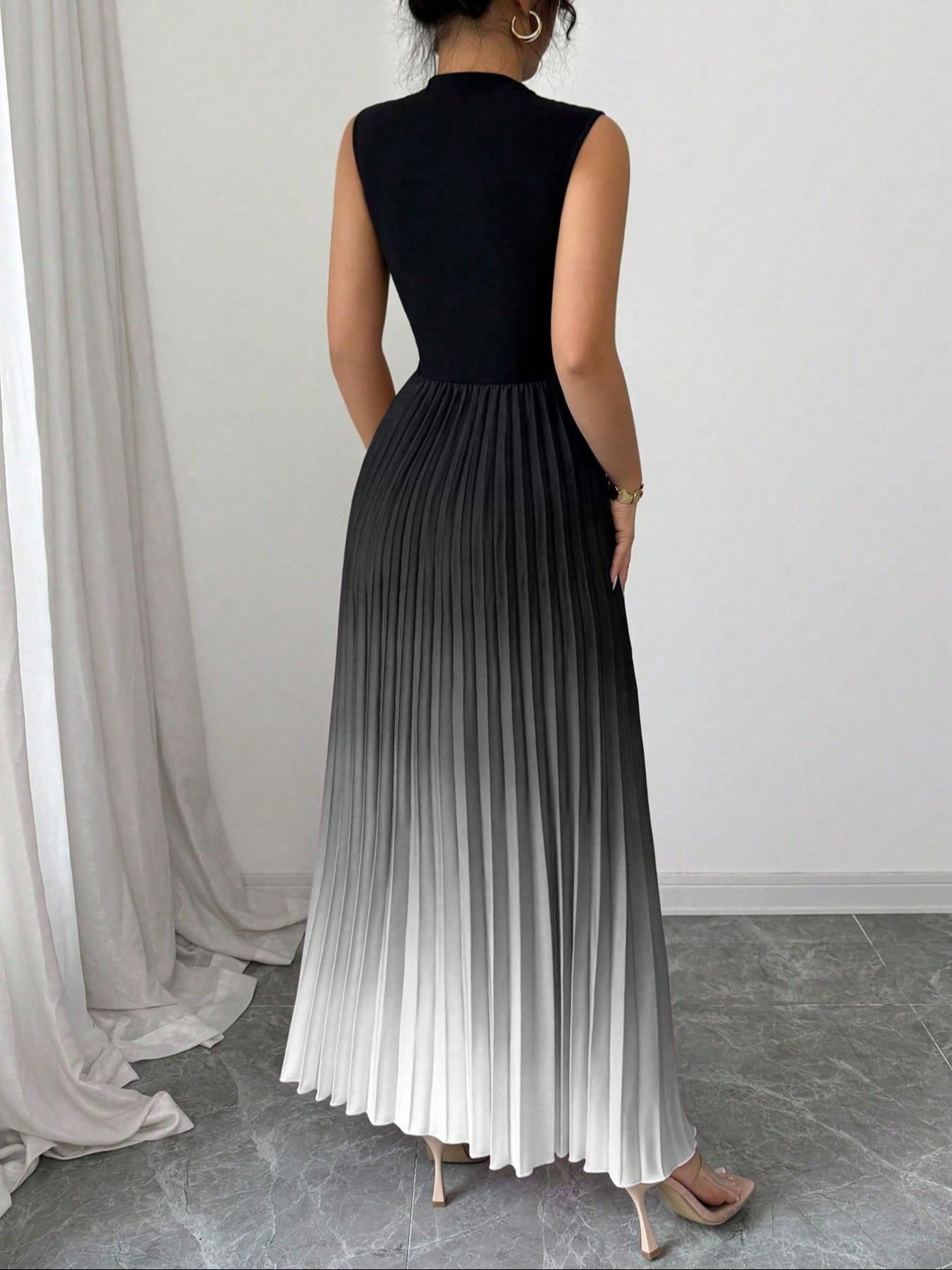 Women's Ombre Print Tank Dress, Elegant Sleeveless Dress for Party, Ladies' Clothes for All Seasons, Formal Dresses, Elegant Classy Flattering