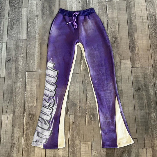 Casual street micro horn printing trousers