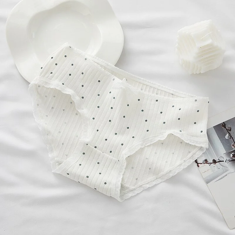 Billionm Wind Black Underwear Women's Cute Bow Plaid Print Seamless Bag Hip Fungus Edge Female Panties Student Breathable Lolita