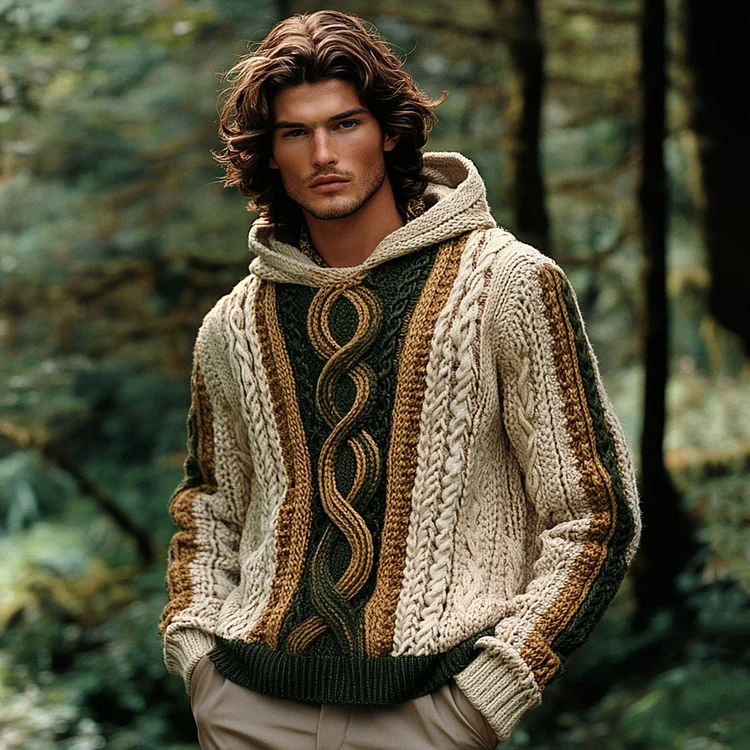 Vintage Classic Celtic Chunky Cable Cozy Sweater