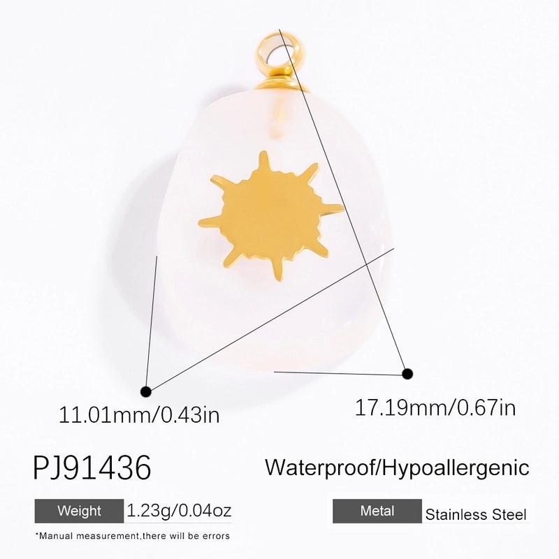 1 Piece 304 Stainless Steel Heart Shape Flower Butterfly Pendant Jewelry Accessories